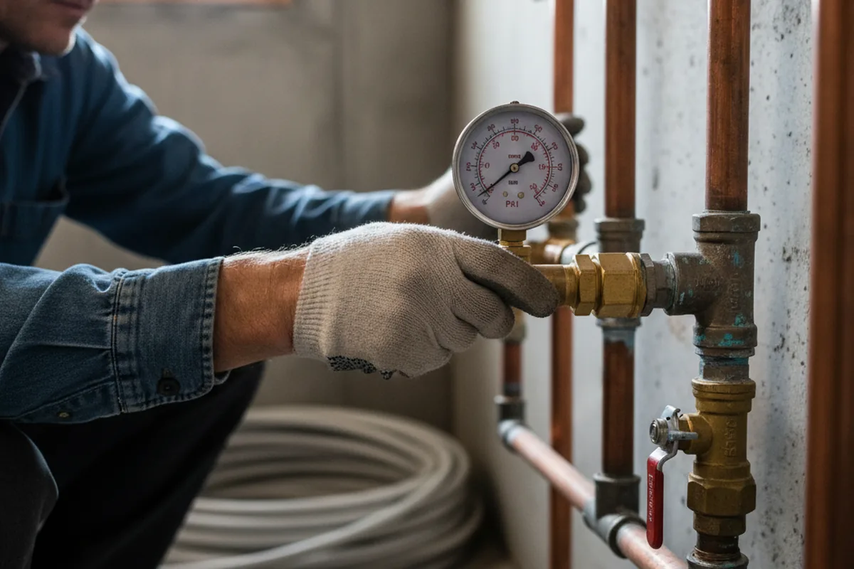 Pressure testing a repaired line during Water Line Repair in Mcminnville
